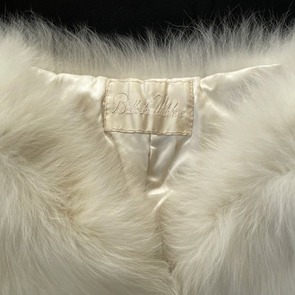 Arctic FOX Fur Stole, Warm Ivory Bridal Shawl, Real Vintage Fur - Picture 5 of 10